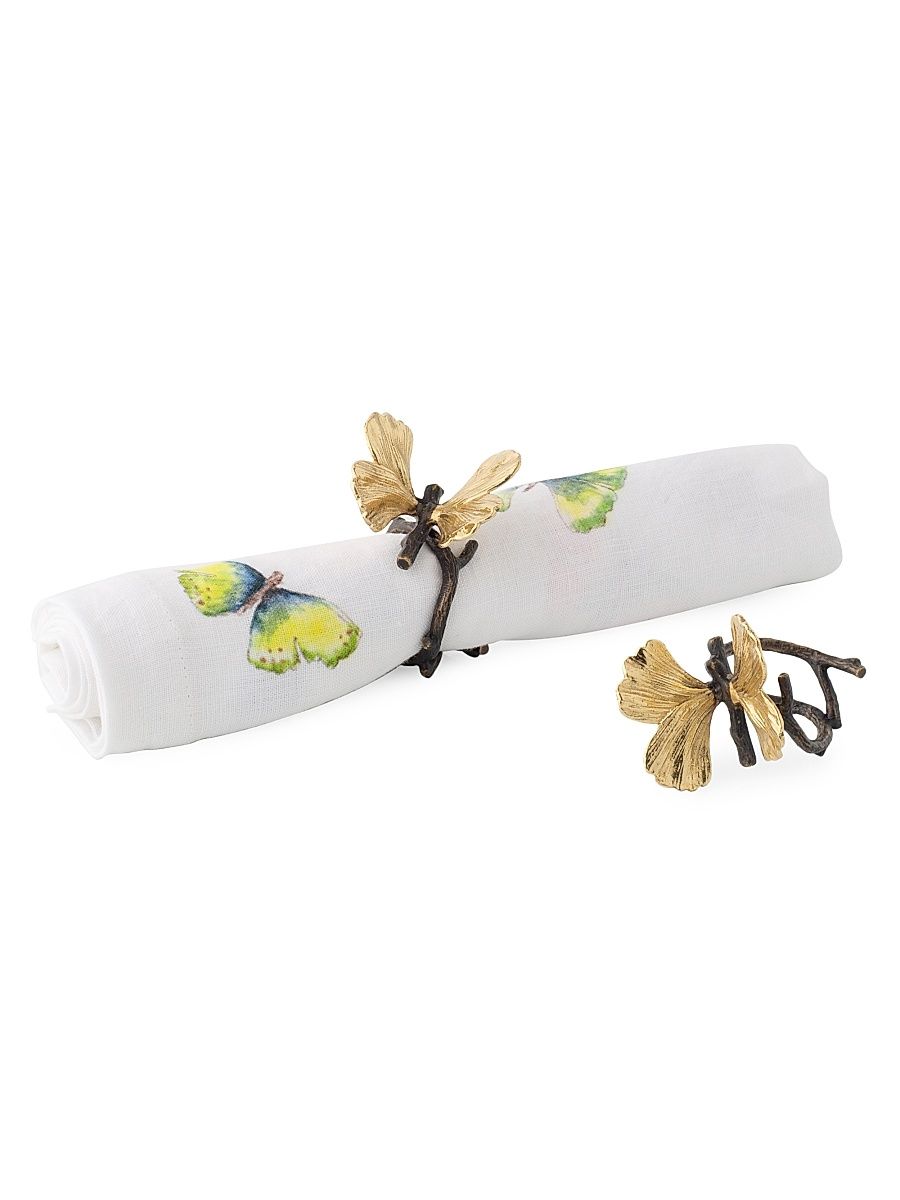 Butterfly Gingko Set of Four Napkin Rings