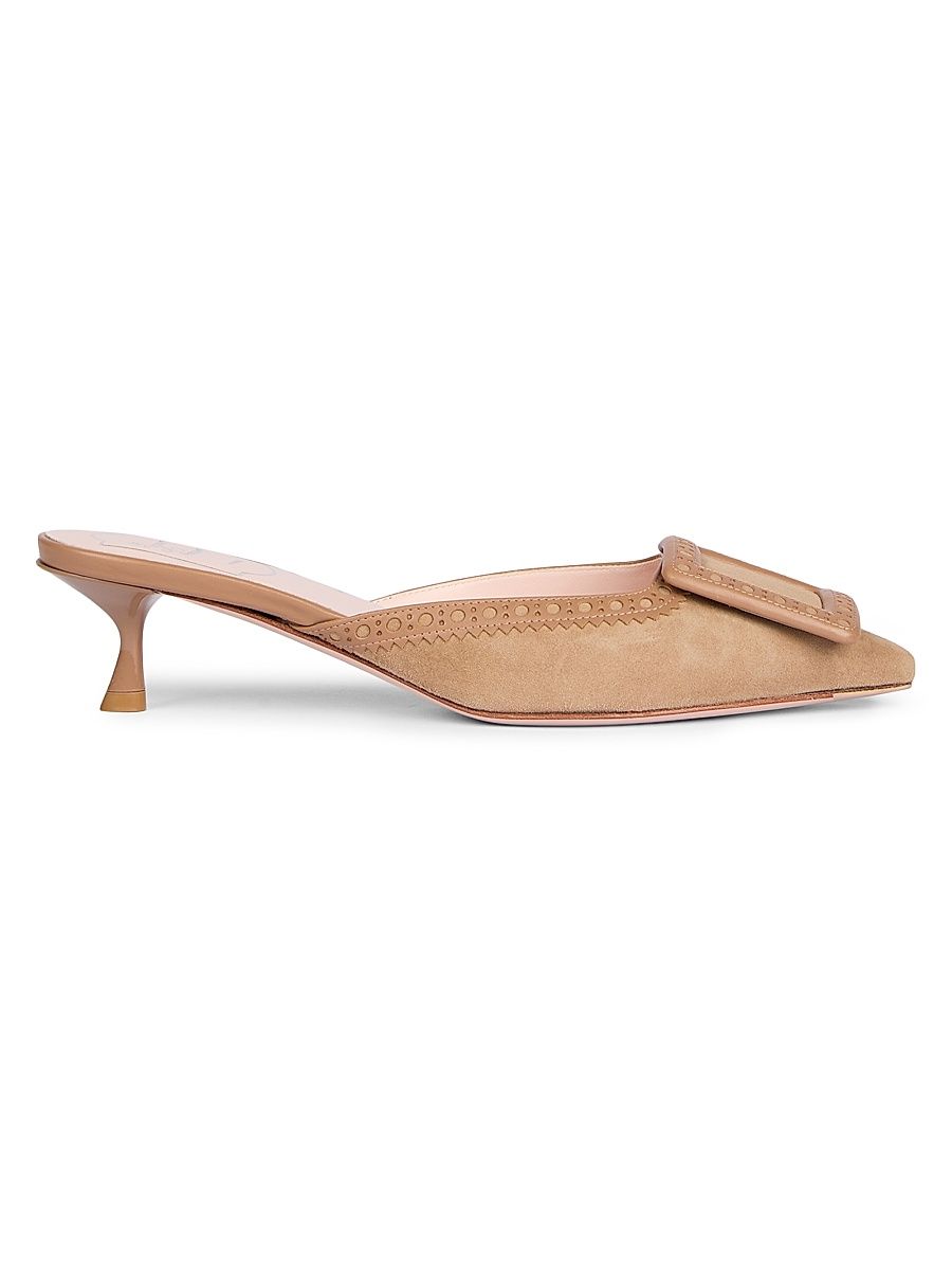 Women's I Love Vivier 45MM Suede Mules - Tabacco - Size 12