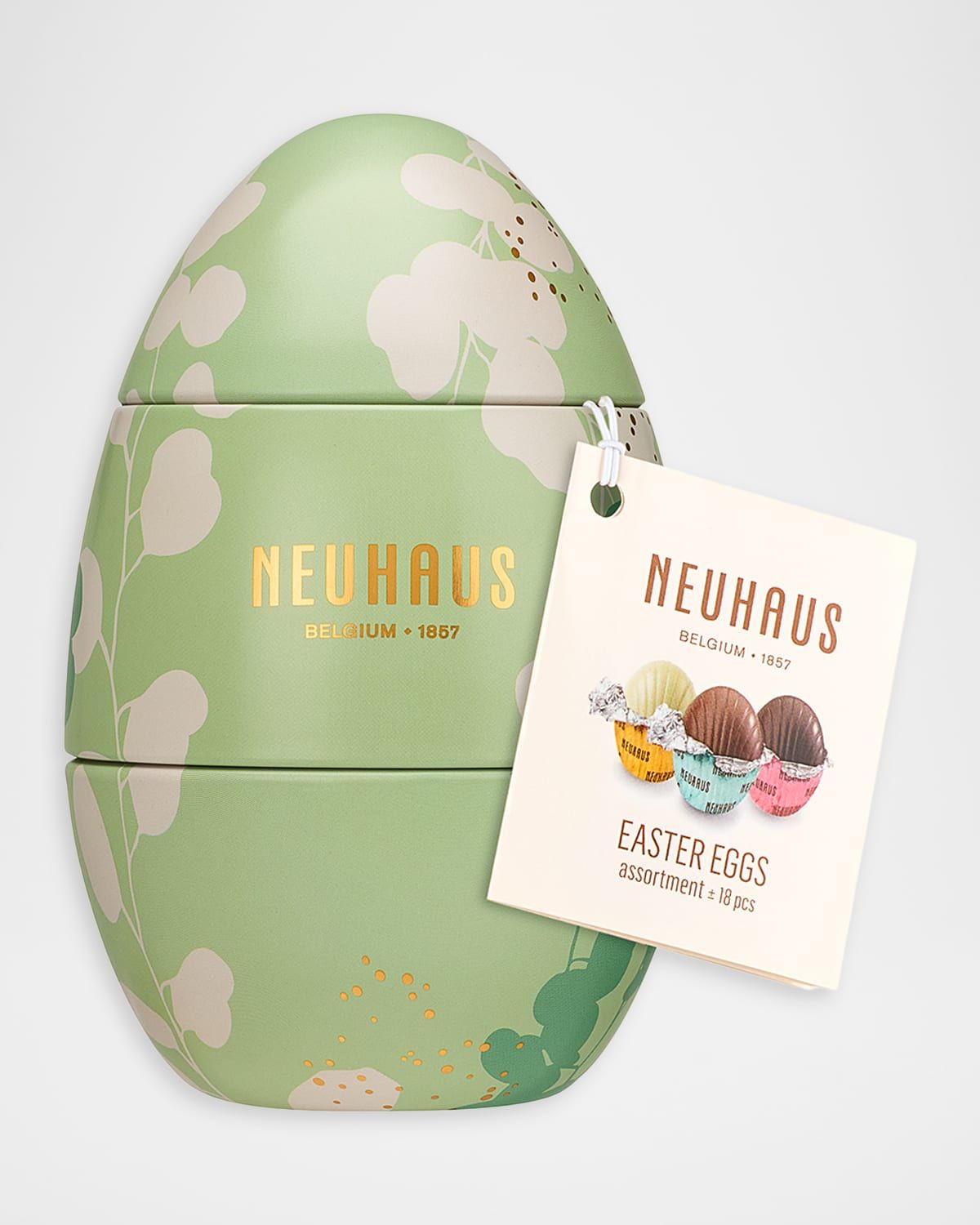 Chocolate Easter Eggs in Metal Egg, 18 Pieces