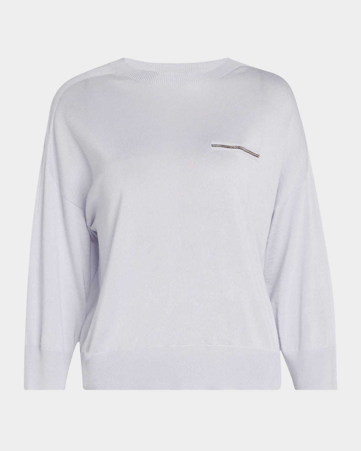 Cashmere and Silk Chain-Trim Knit Sweater