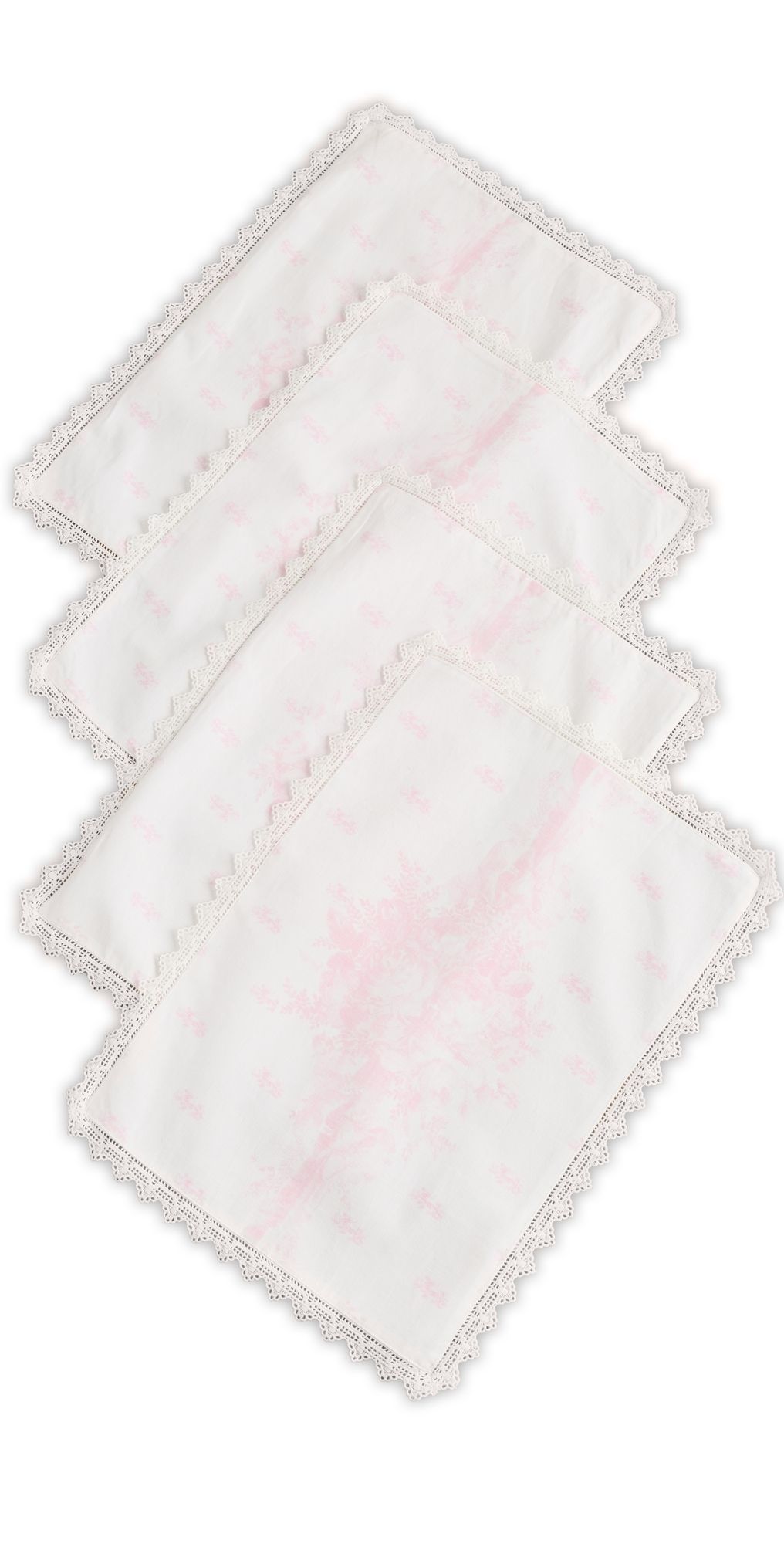 LoveShackFancy Printed Victorian Placemat Set Rosebud Pink One Size