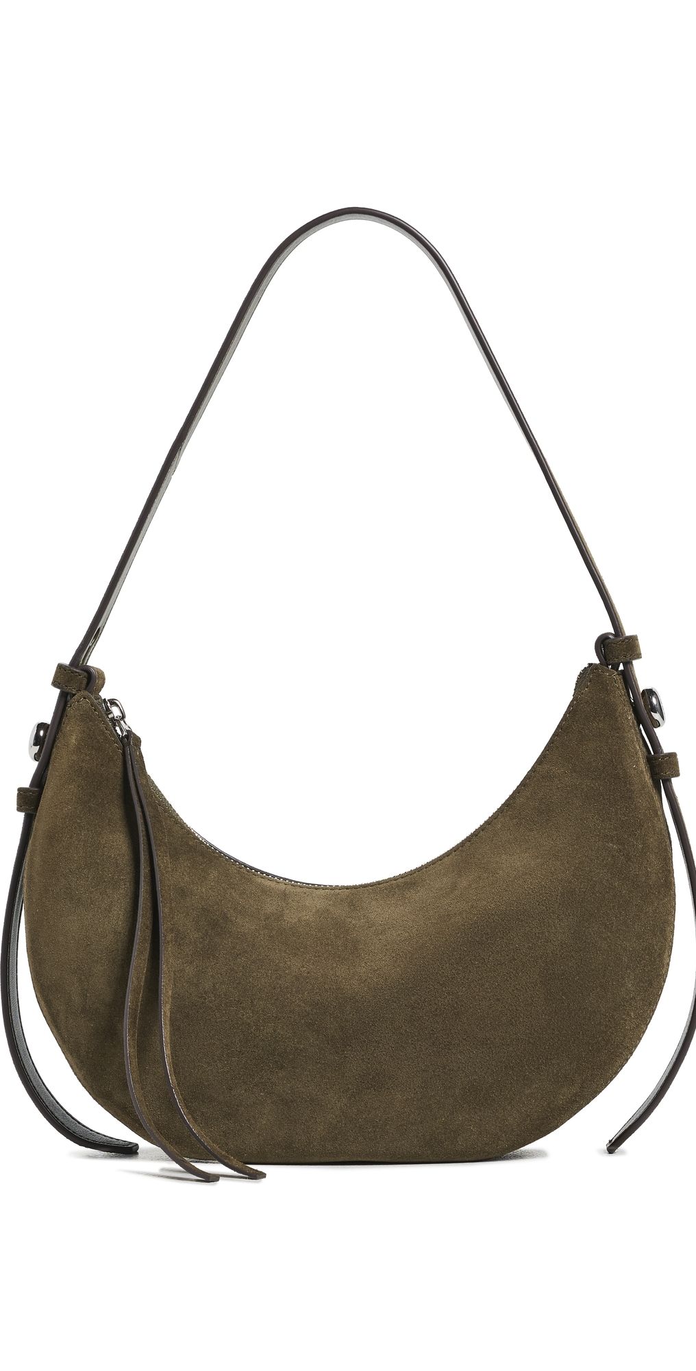 Tory Burch Romy Suede Half Moon Bag Leccio One Size