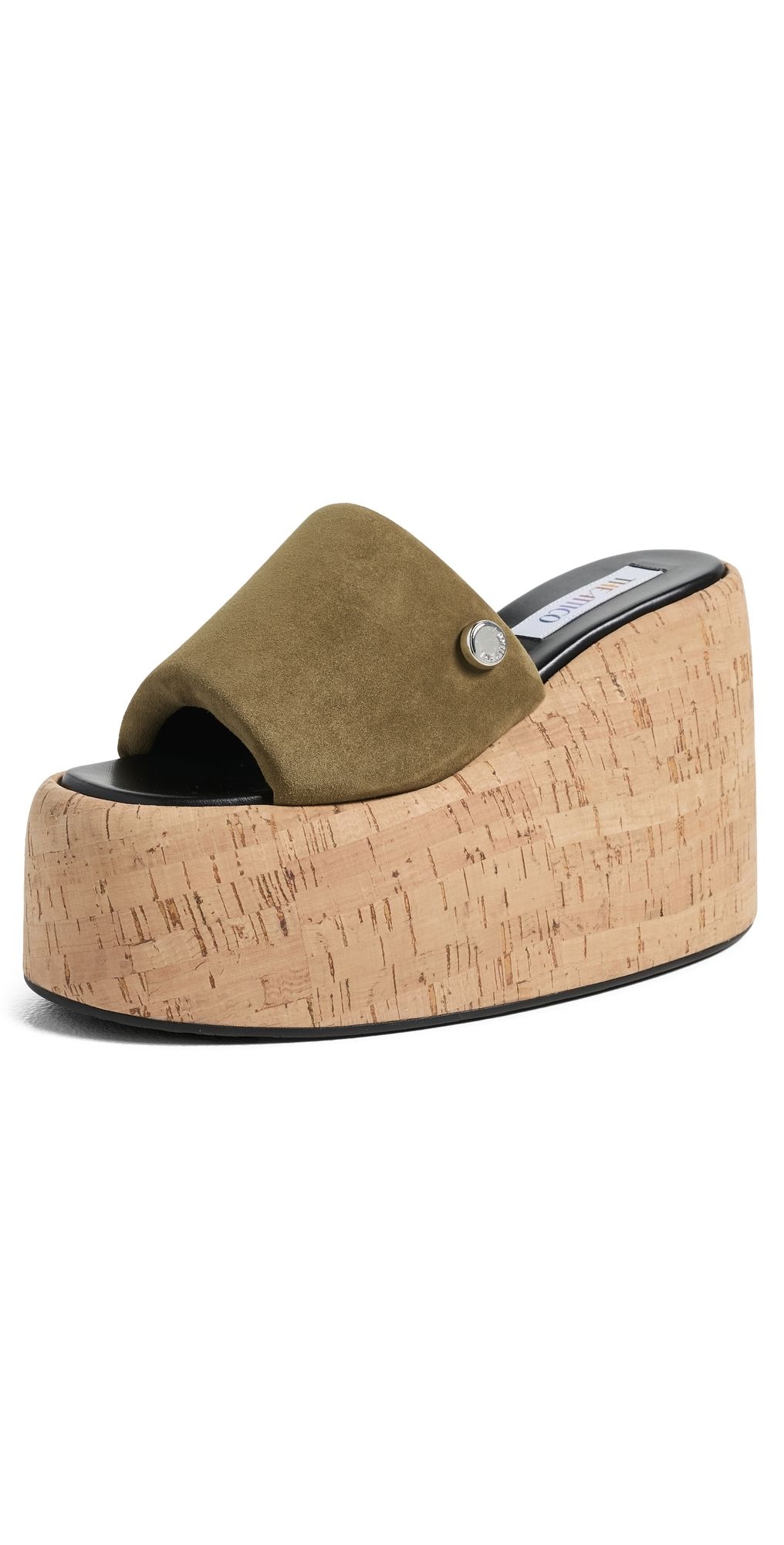 The Attico Mochi Flatform Wedge Sandals Khaki 39