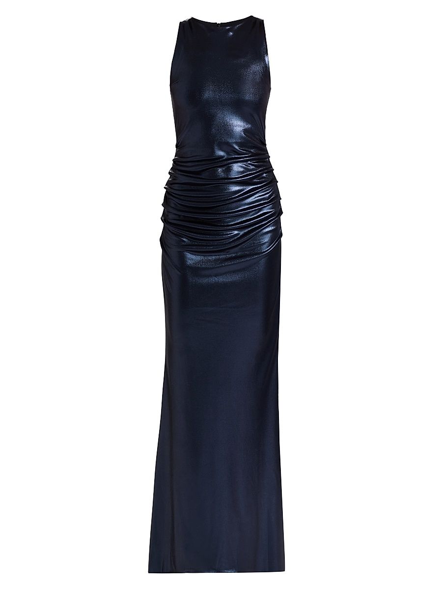 Women's Zari Splendid Metallic Jersey Gown - Midnight - Size 14