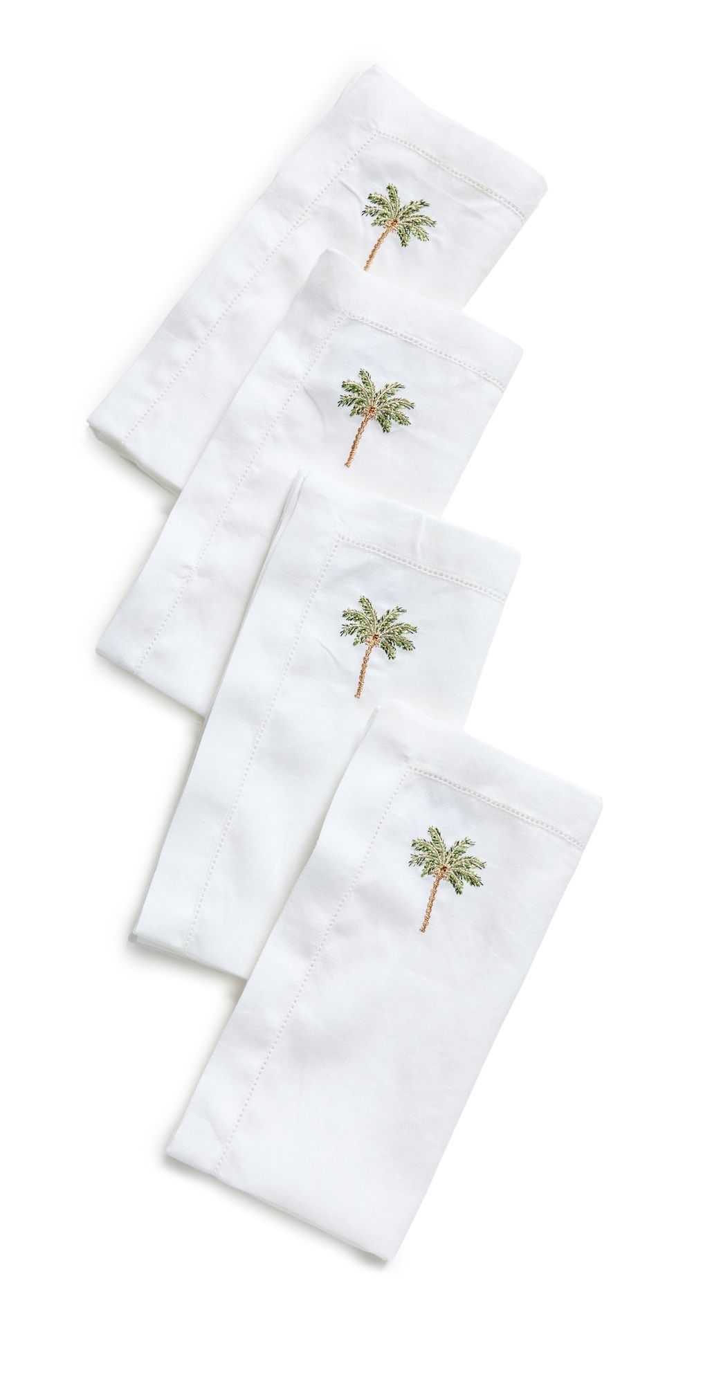 Kim Seybert Palm Tree Napkins Set of 4 White/Multi One Size
