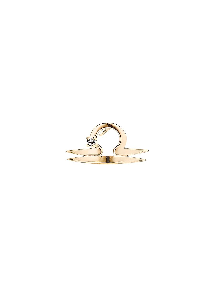 Women's Twenty 14K Gold & Diamond Libra Stud Earring