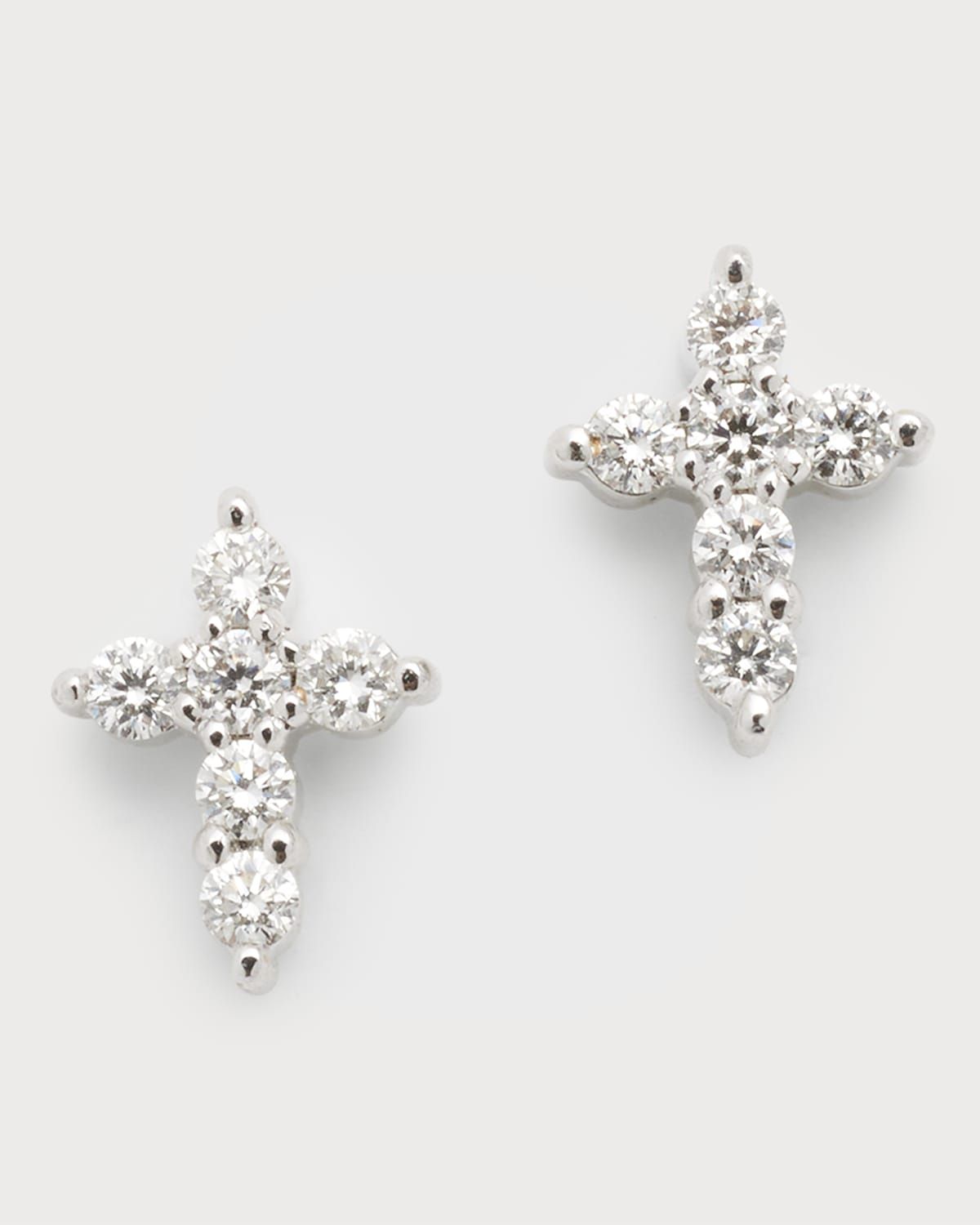 Mini Diamond Cross Stud Earrings