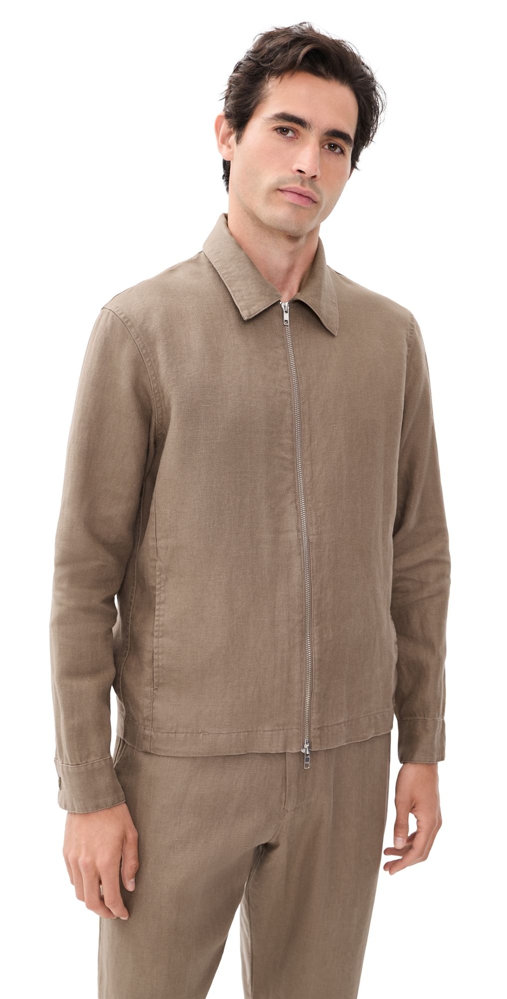 NN07 Alban Linen Zip Jacket Clay Mirage L