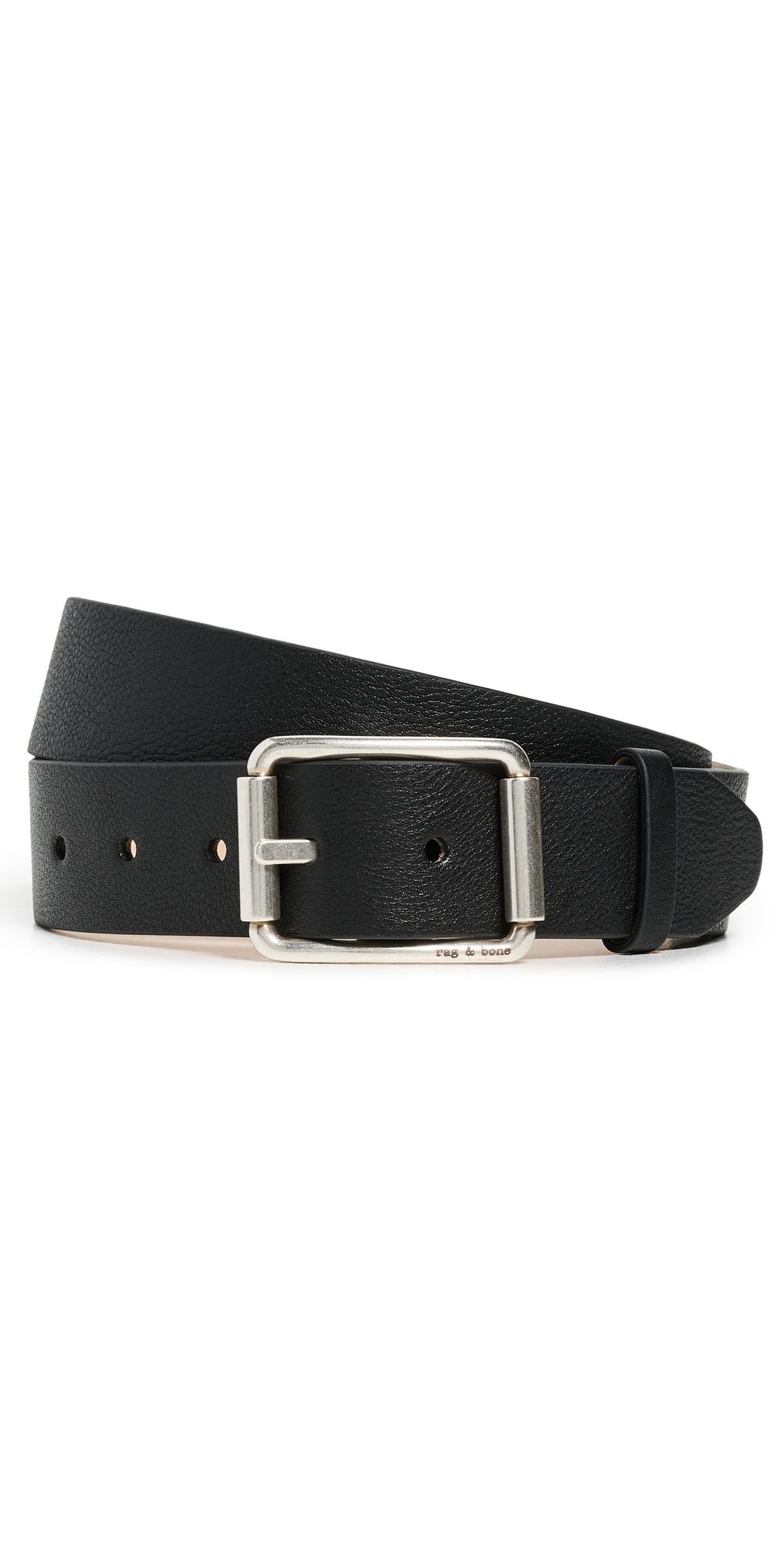 rag & bone Evan Leather Belt Black 32
