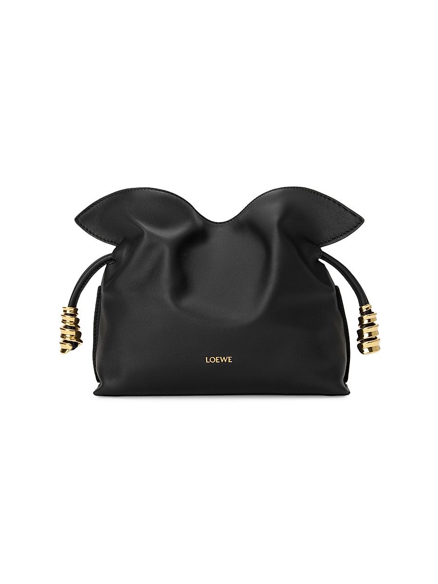 Women's Coil Flamenco Mini Leather Clutch - Black