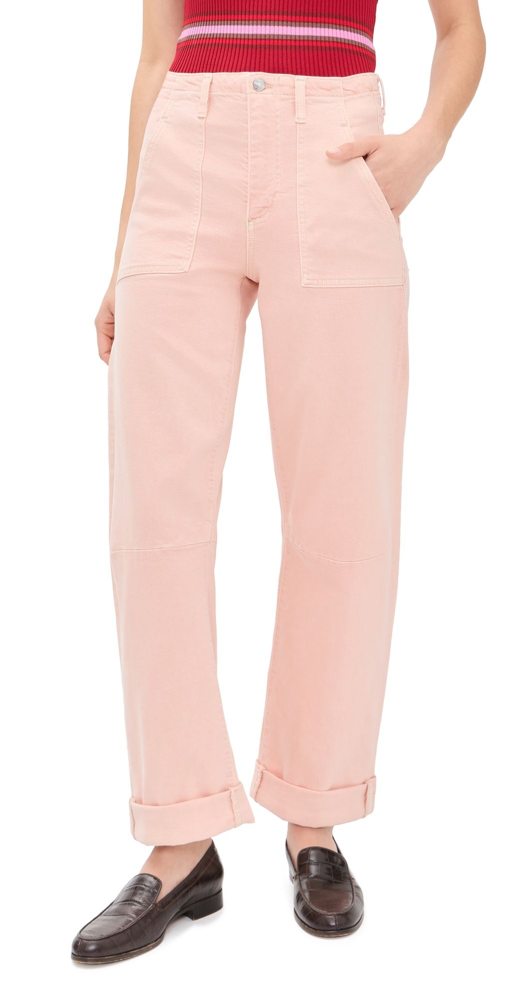 LE JEAN Utility Soft Double Cuff Jeans Peachy 29