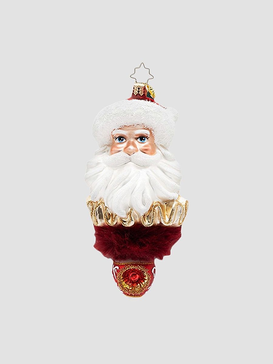 Marvelous Nicholas Glass Santa Ornament