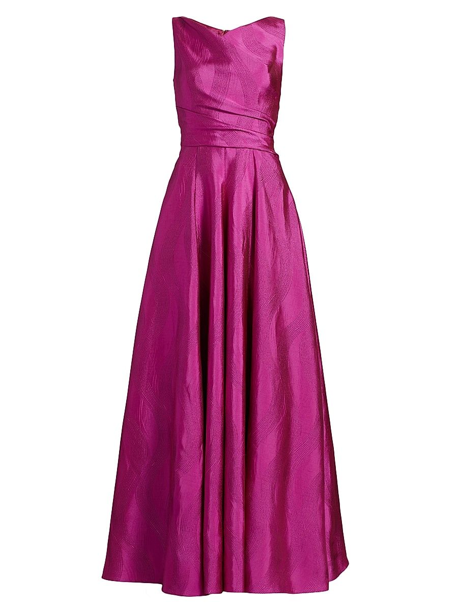 Women's Draped Sleeveless Gown - Fuchsia - Size 12