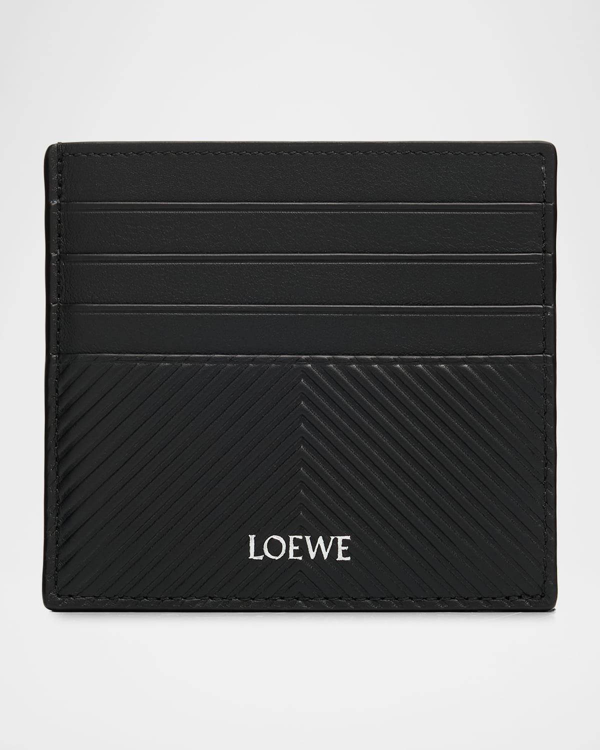 Men & apos;s Embossed Leather Open Card Holder