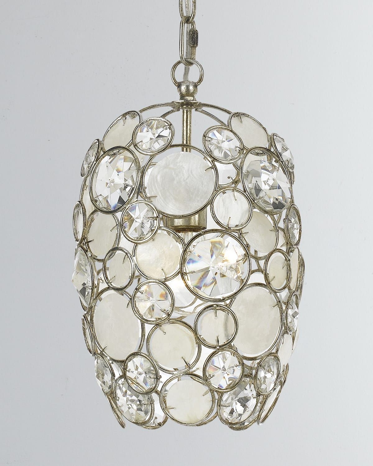 Palla 1-Light Antiqued Silver Mini Chandelier