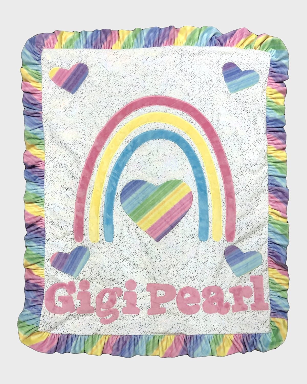 Girl & apos;s Rainbow of Love Ruffle Blanket, Personalized