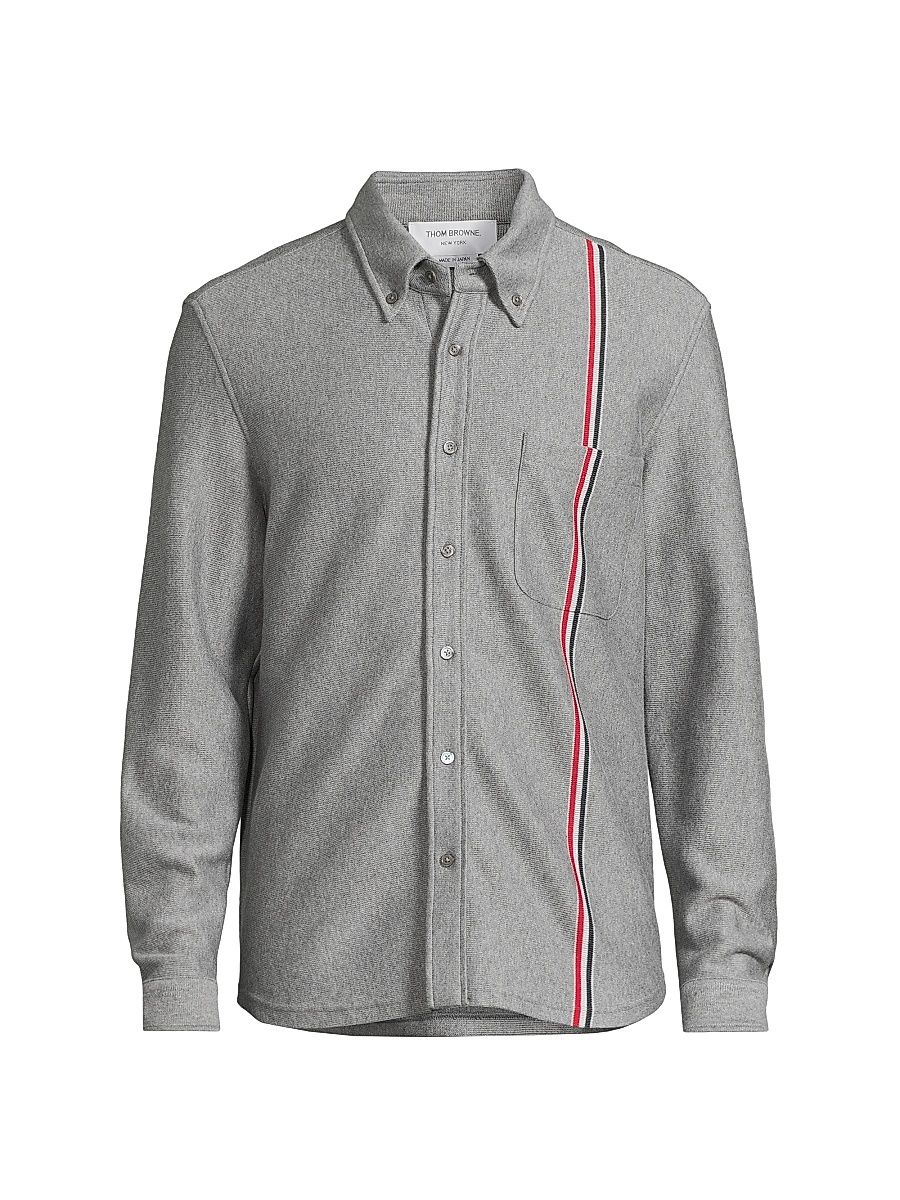 Men's Double Face Knit Shirt Jacket - Medium Grey - Size XL