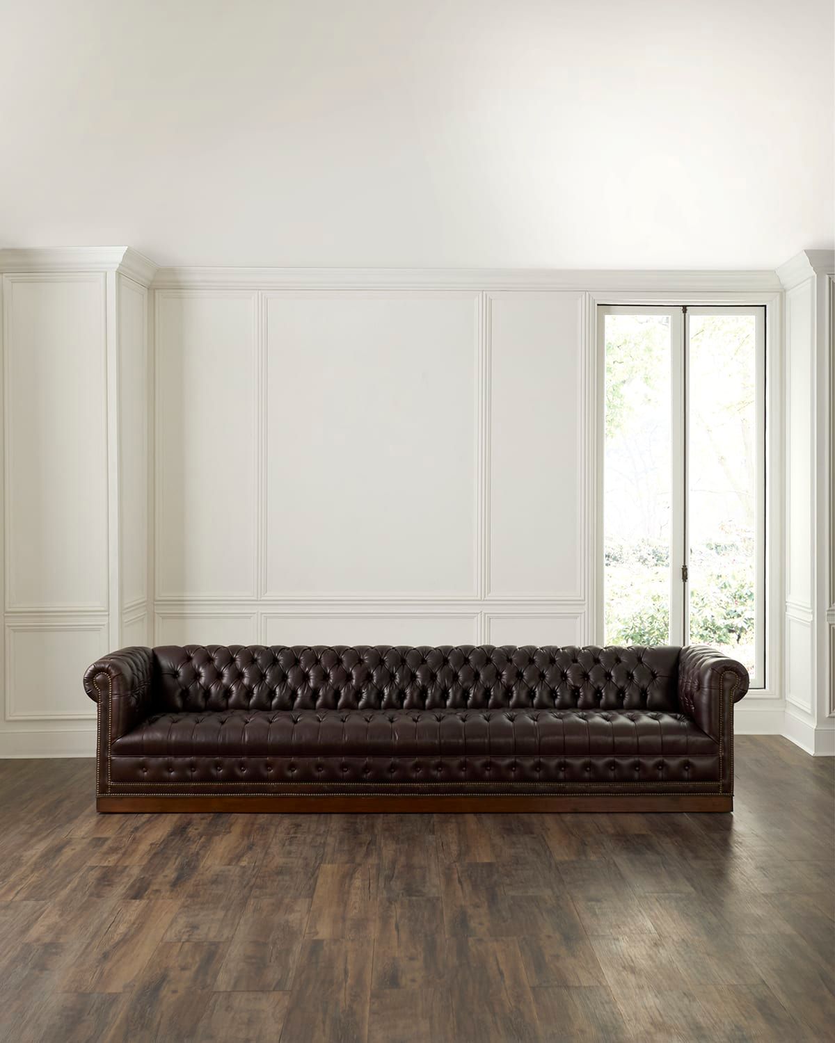 Hamilton Leather Chesterfield Sofa, 132"