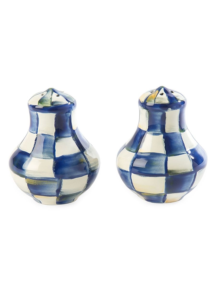 Royal Check Enamel Salt & Pepper Shaker Set