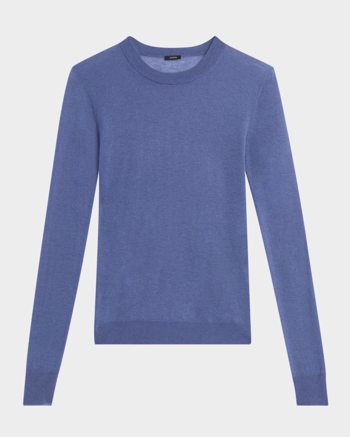 Long-Sleeve Crewneck Cashmere Top