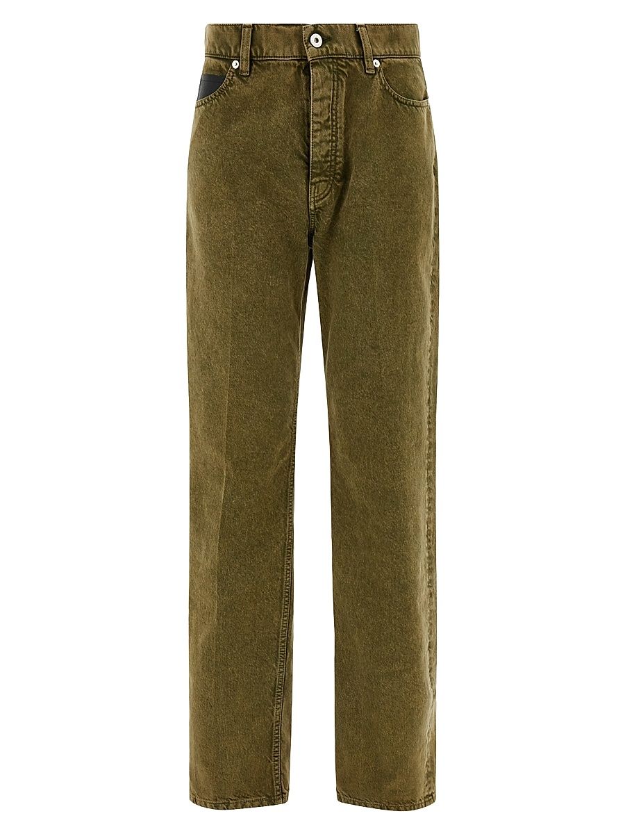 Men's Five-Pocket Straight Jeans - Olive - Size 38