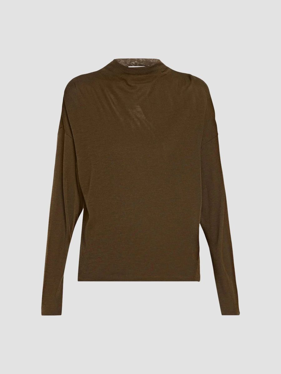 Vince Women's Relaxed Funnel Neck Top - Pinewood - Size XXS