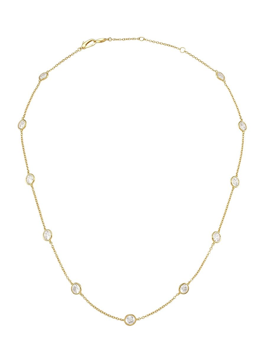 Women's Elevate 18K-Gold-Plated Cubic Zirconia Classic Chain Necklace - Gold