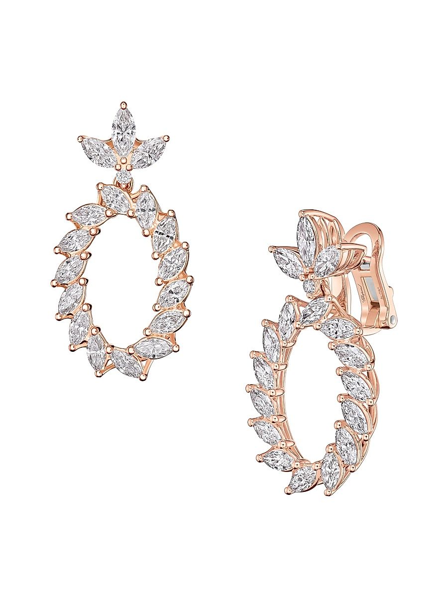 Women's L'Heure Du Diamant 18K Rose Gold & 4.25 TCW Diamond Oval Drop Earrings - Rose Gold
