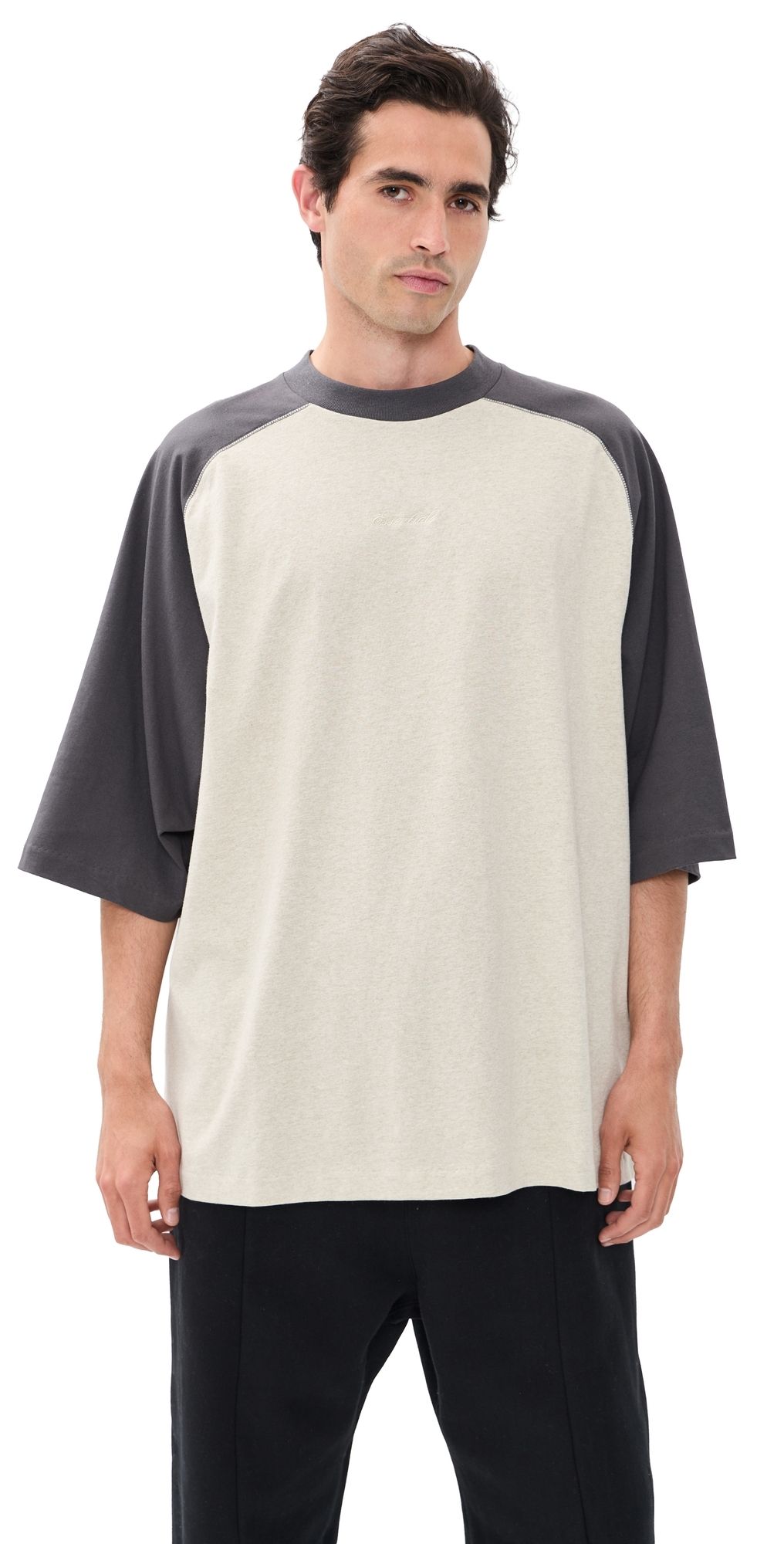 Fear of God Signature Baseball Tee Heather Stone/Iron Grey XL
