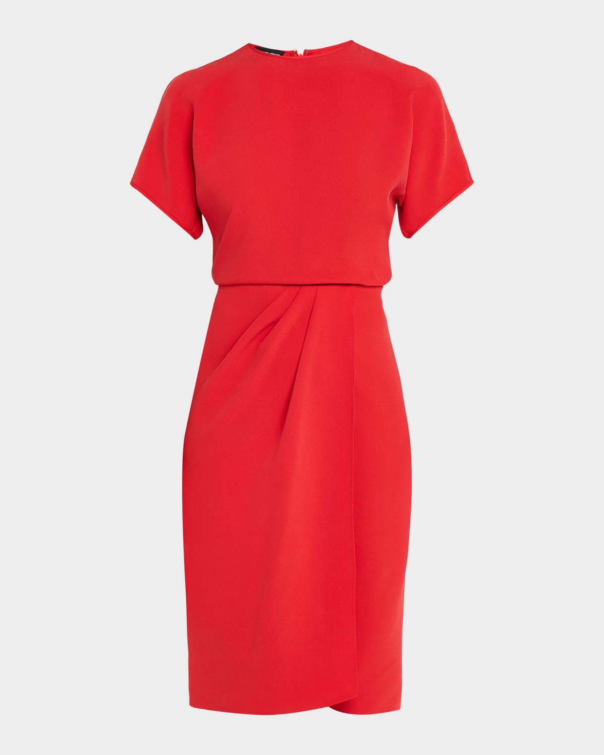 Washed Silk Asymmetric Midi Dress