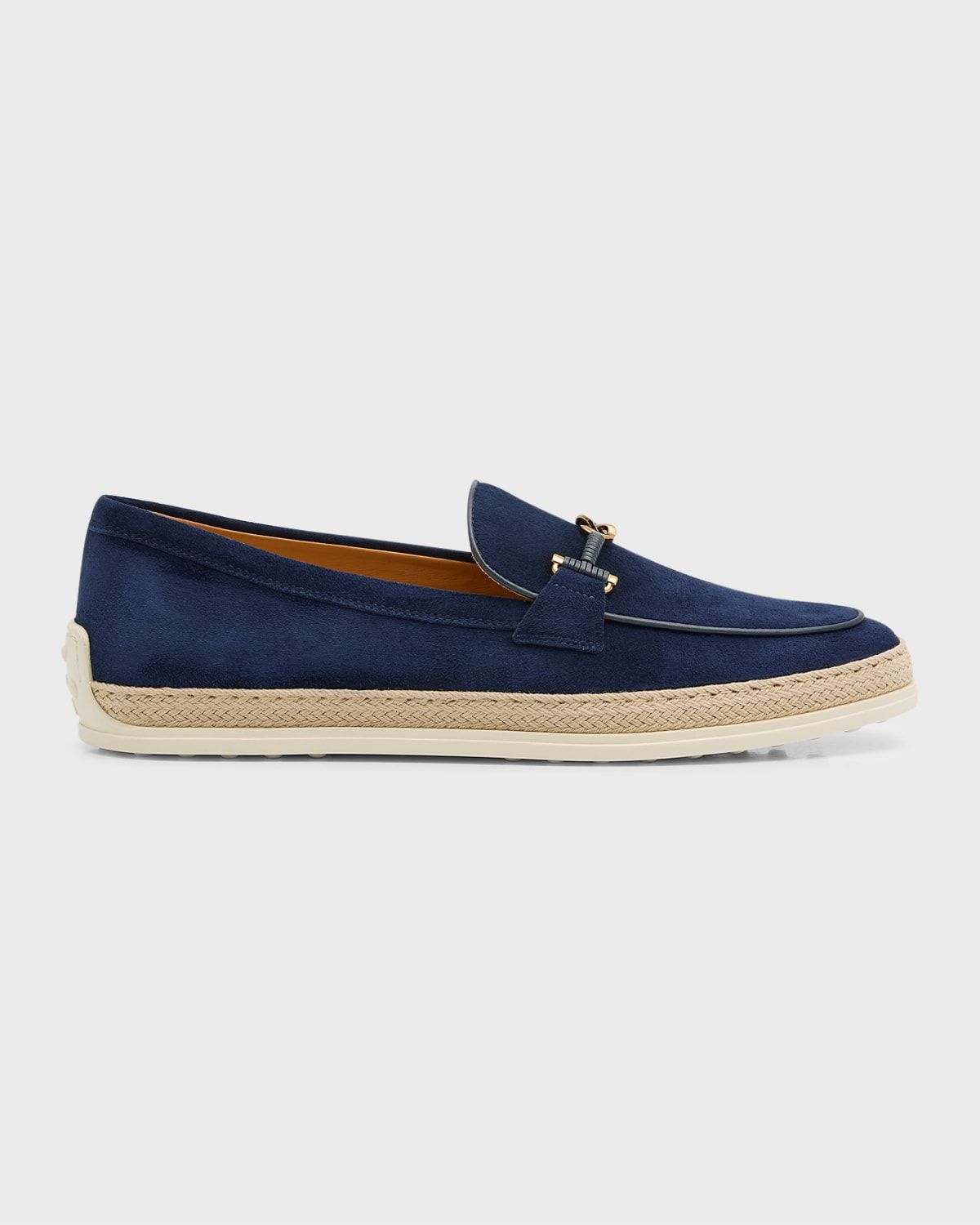 Suede T-Ring Espadrille Loafers