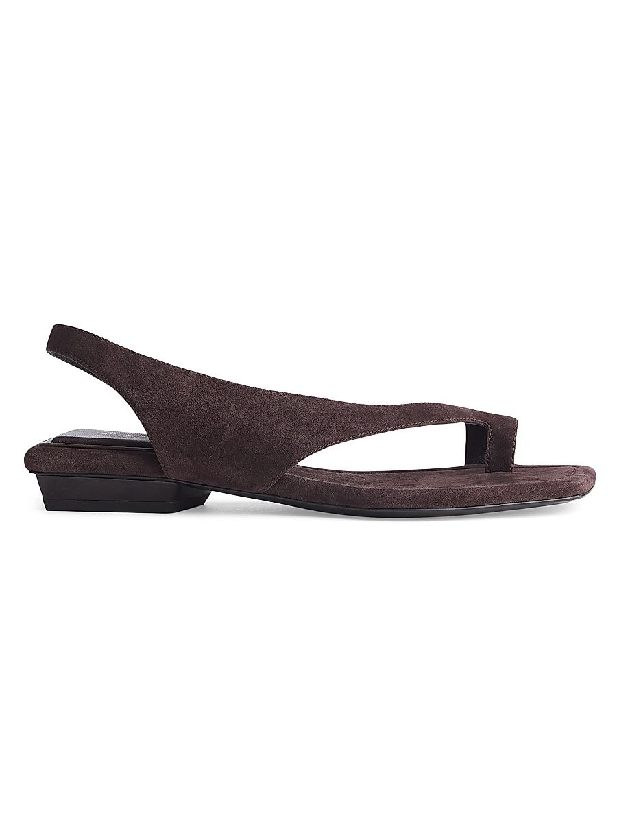 Women's Liv Suede Flat Sandals - Dark Suede - Size 11