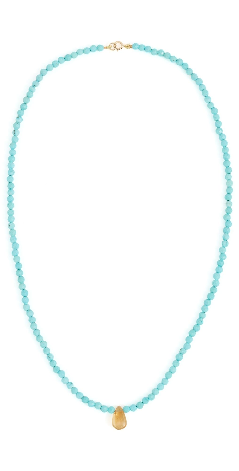 JIA JIA 14k Turquoise Citrine Teardrop Necklace Turquoise/Yellow One Size