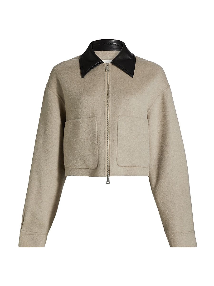 Women's Phebe Wool Crop Jacket - Stone Black - Size XL