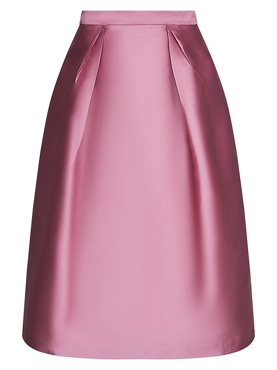 Women's Kendall Pleated Satin Midi-Skirt - Berry Sorbet - Size 4