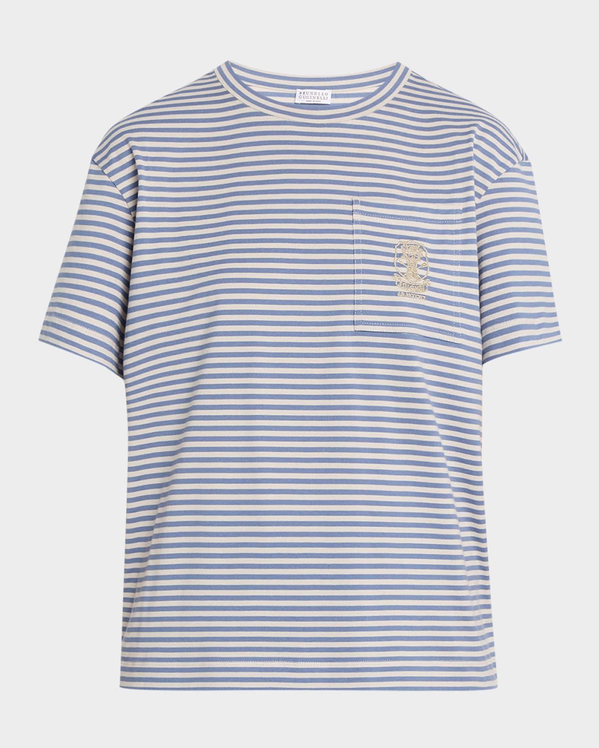 Striped Cotton Jersey Short-Sleeve T-Shirt