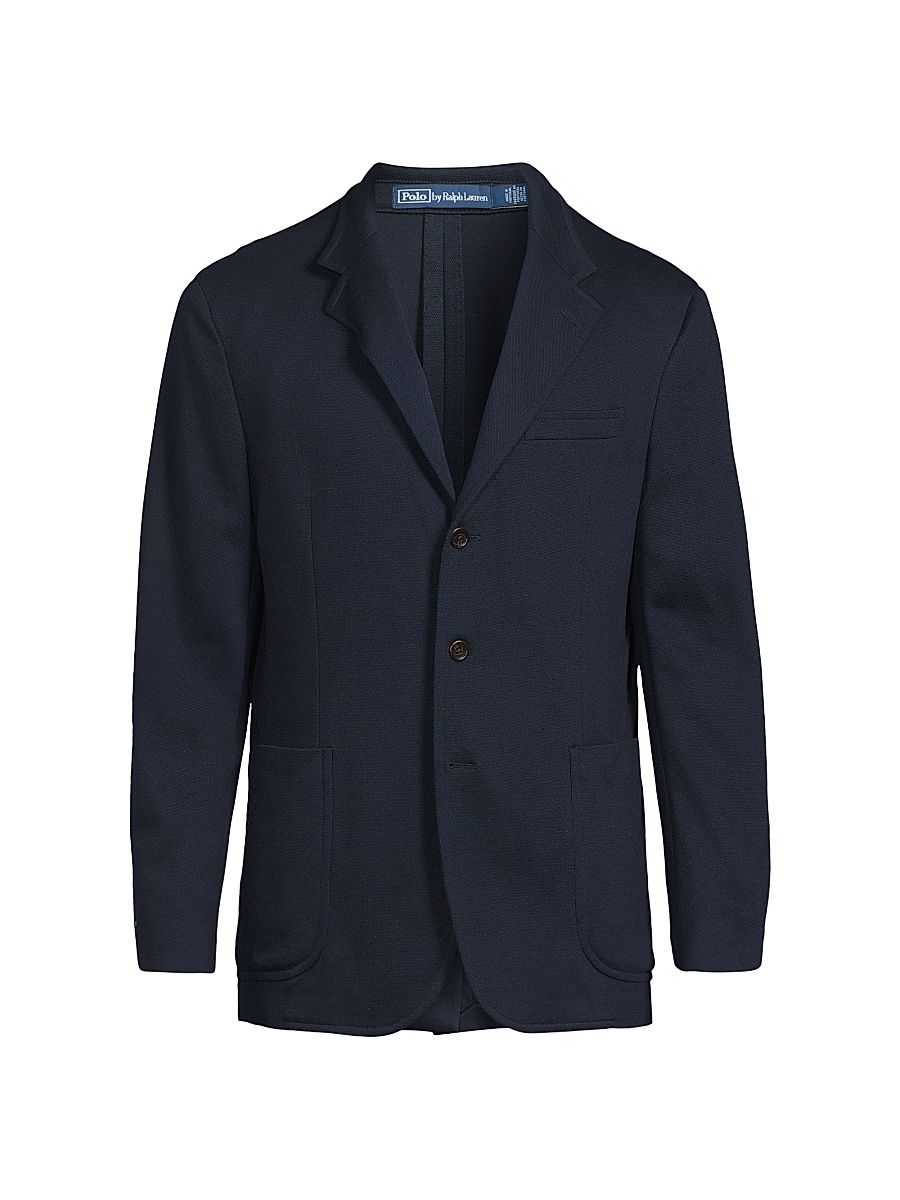 Men's Polo Soft Knit Single-Breasted Sport Coat - Navy - Size 42