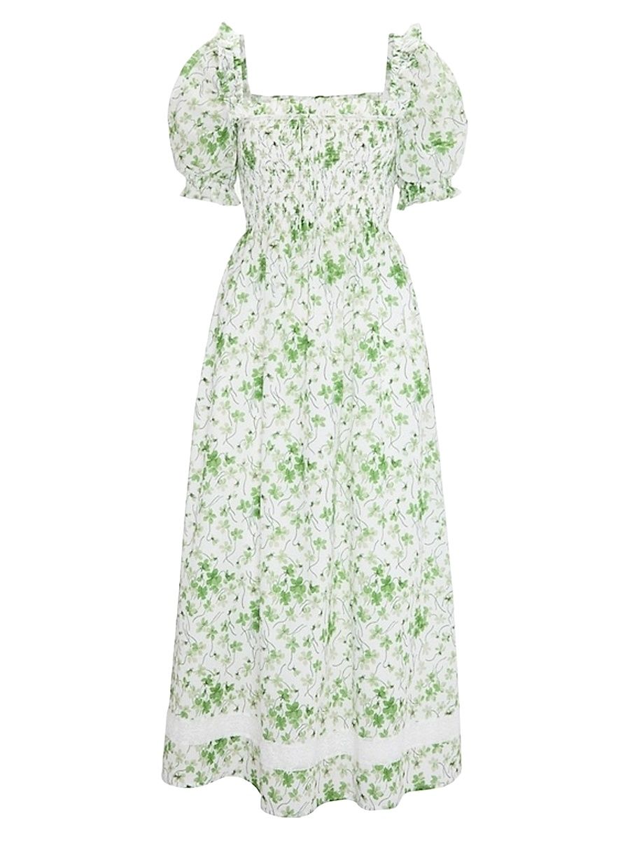 Women's The Scarlett Nap Dress - Green Sweet Peas - Size XS