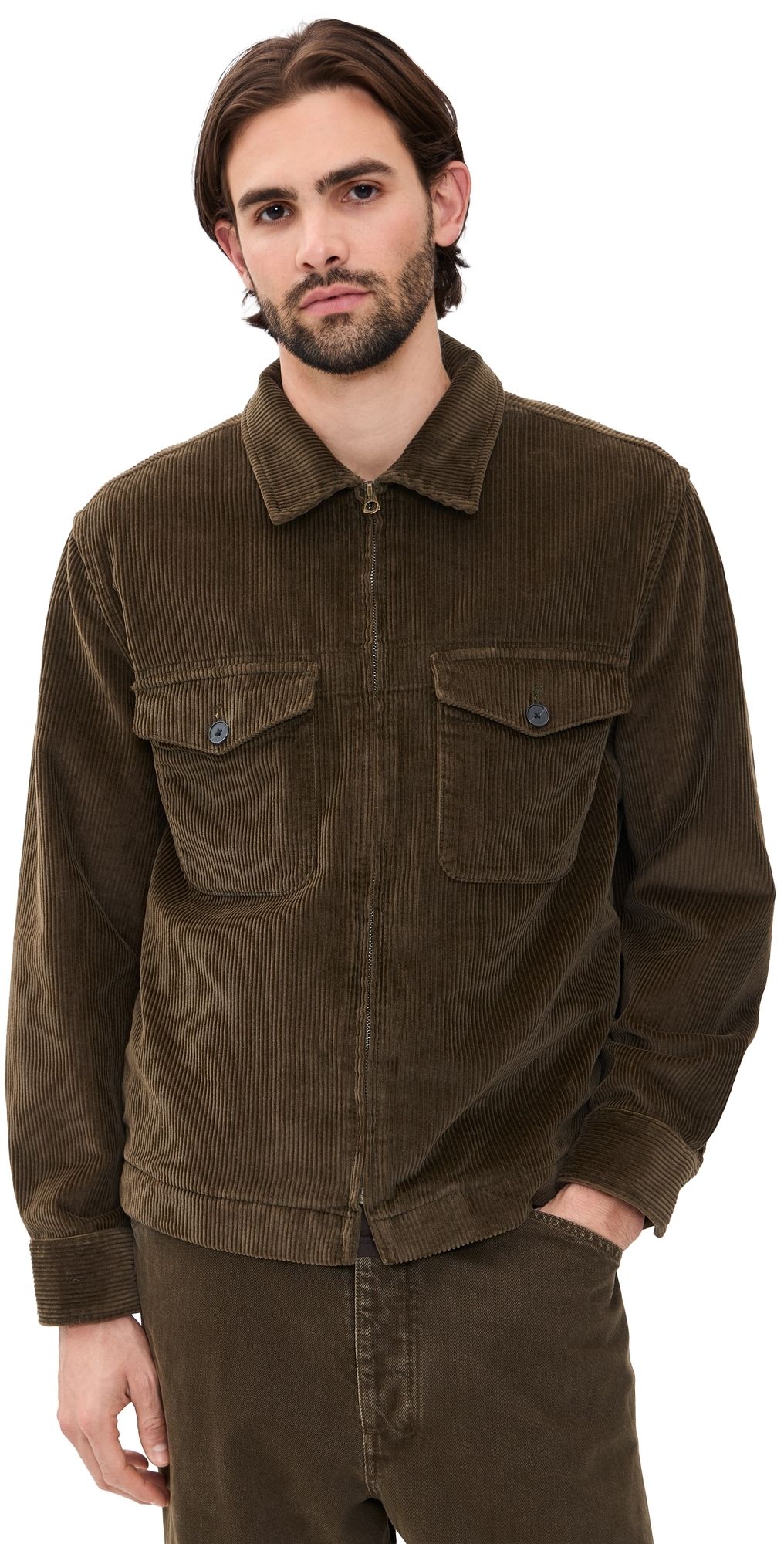 Madewell Cord Zip Jacket Expedition Green S