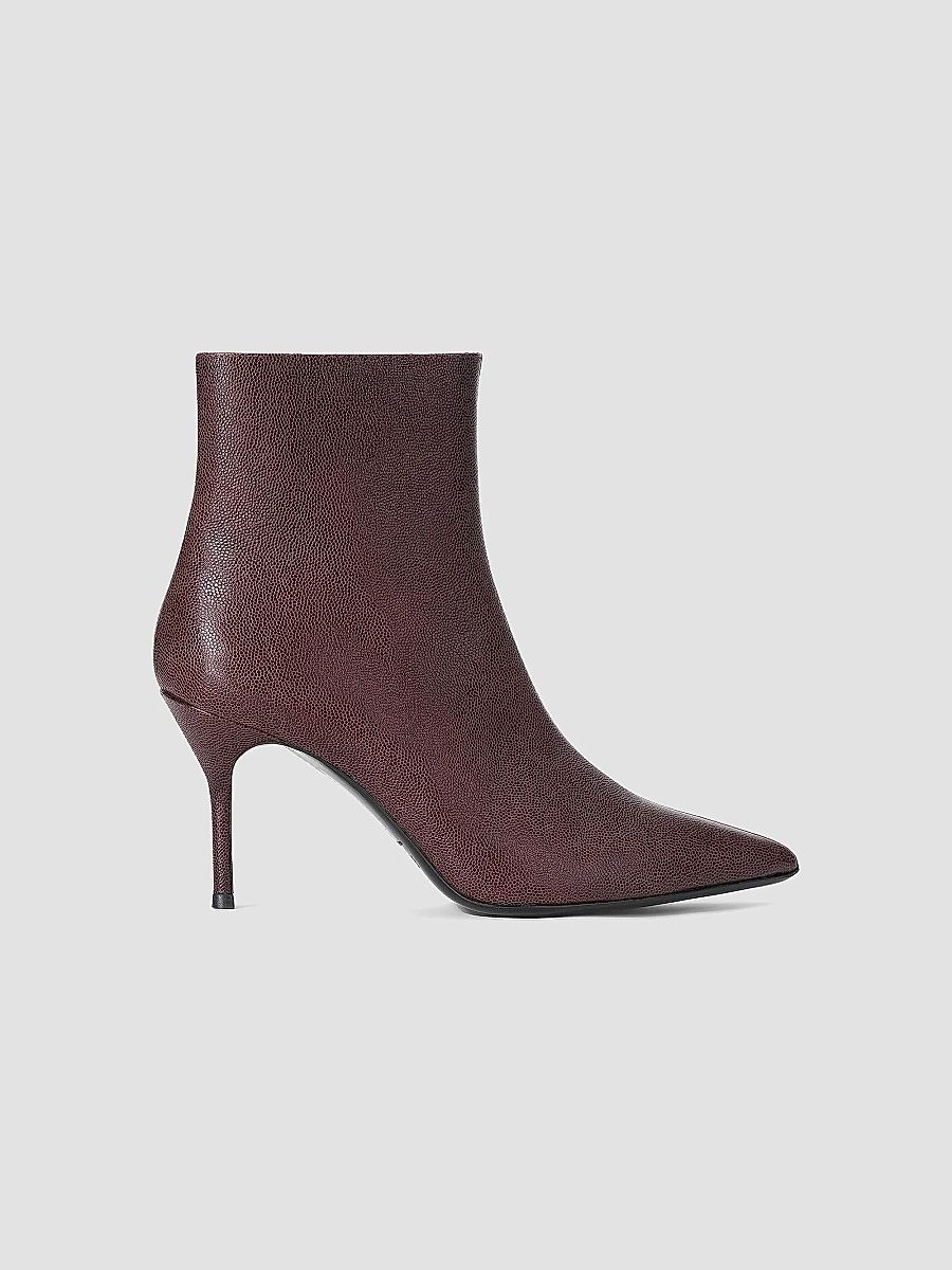 Staud Women's Sebastian 80MM Leather Ankle Boots - Syrah - Size 11