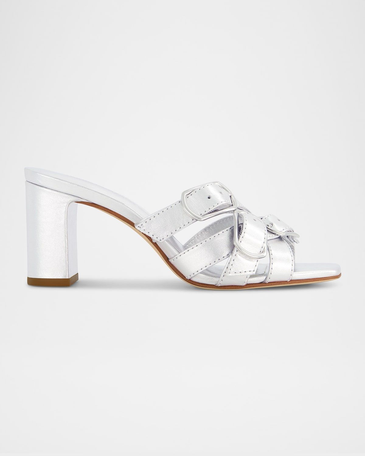 Bea Metallic Buckle Mule Sandals