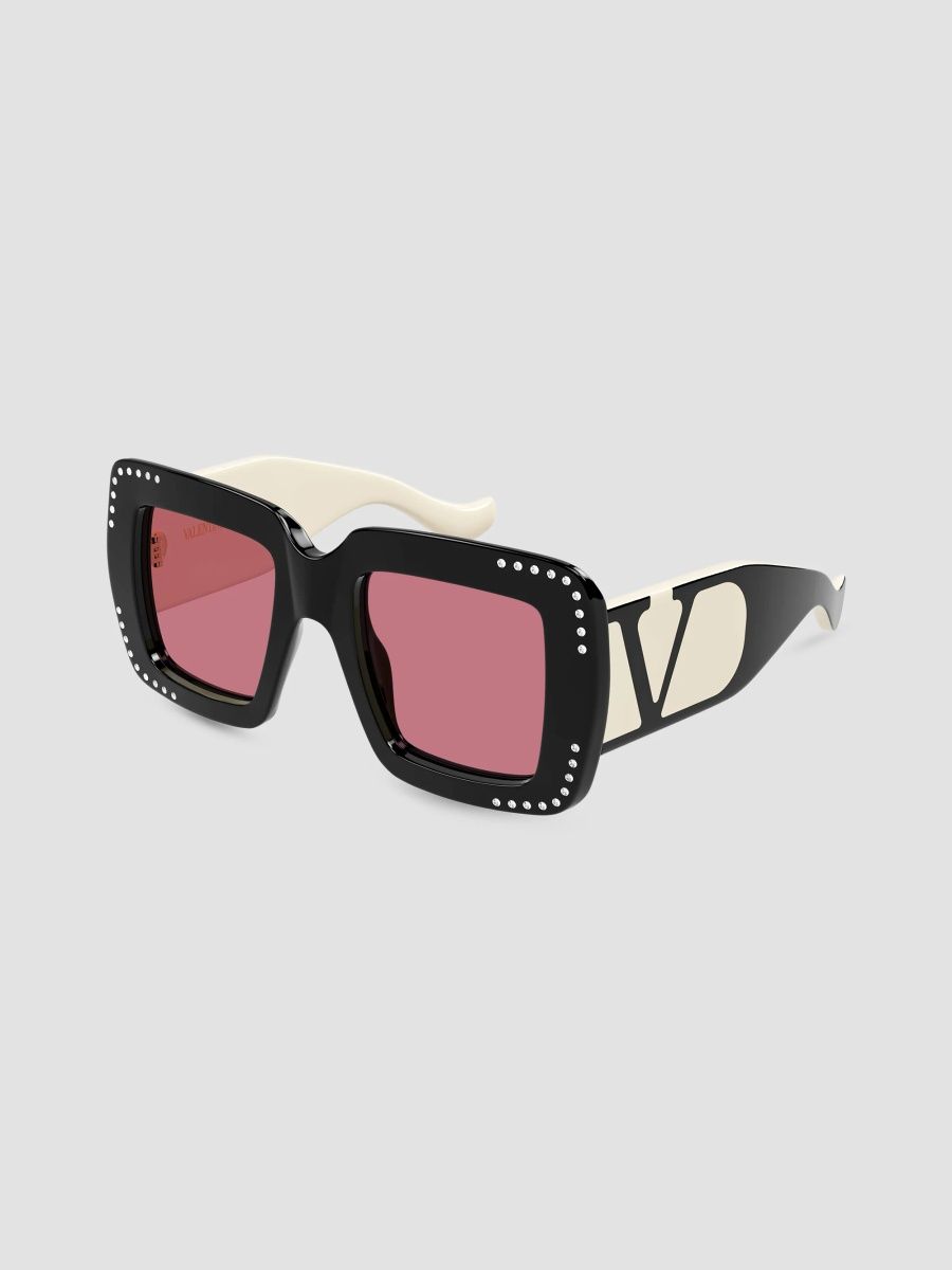 Valentino Women's V Logo Vg0056S Viva Superstar 51MM Crystal Squared Sunglasses - Black