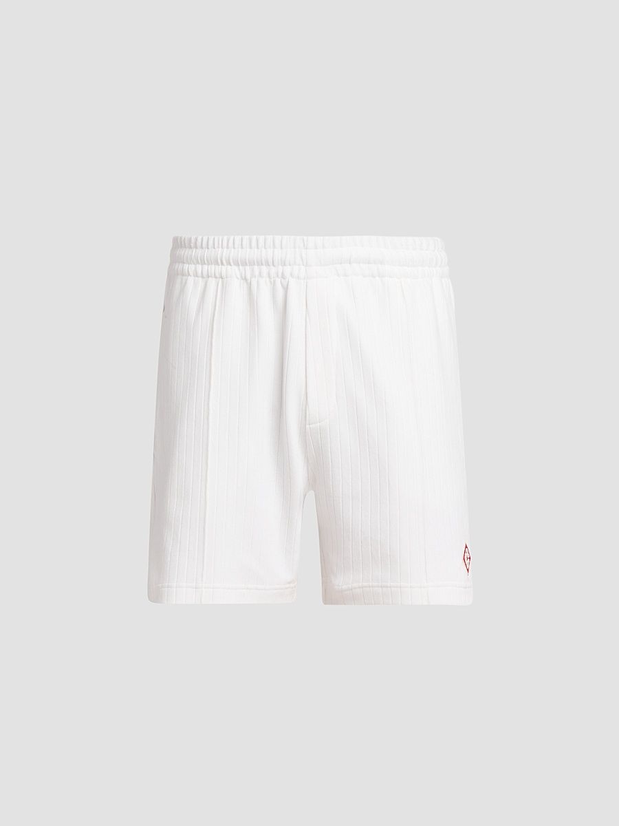 Men's Velour Rib-Knit Shorts - Bright White - Size XXL