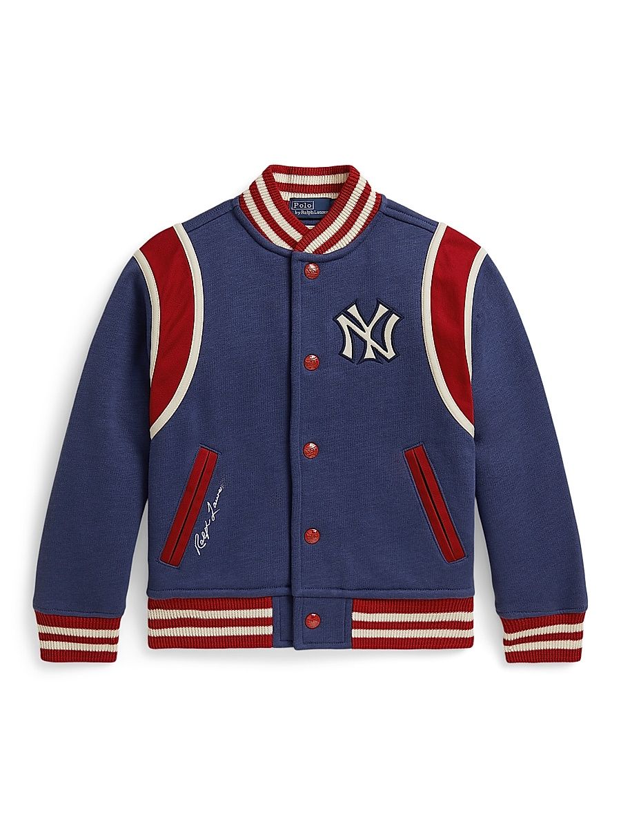Little Boy's & Boy's Yankees Cotton-Blend Varsity Jacket - Light Navy - Size 18