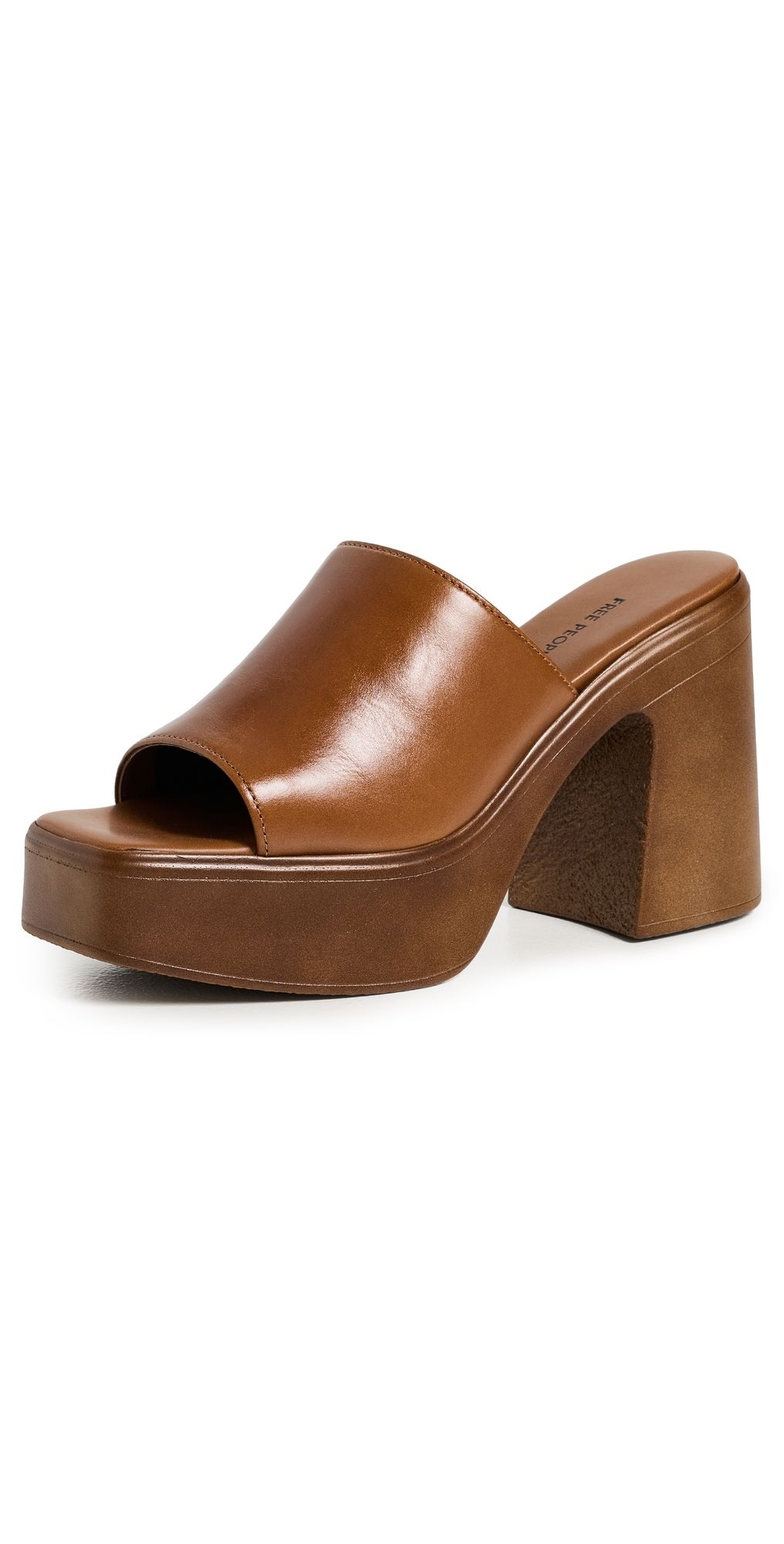 Free People Zoe Platform Sandals chestnut leather 41
