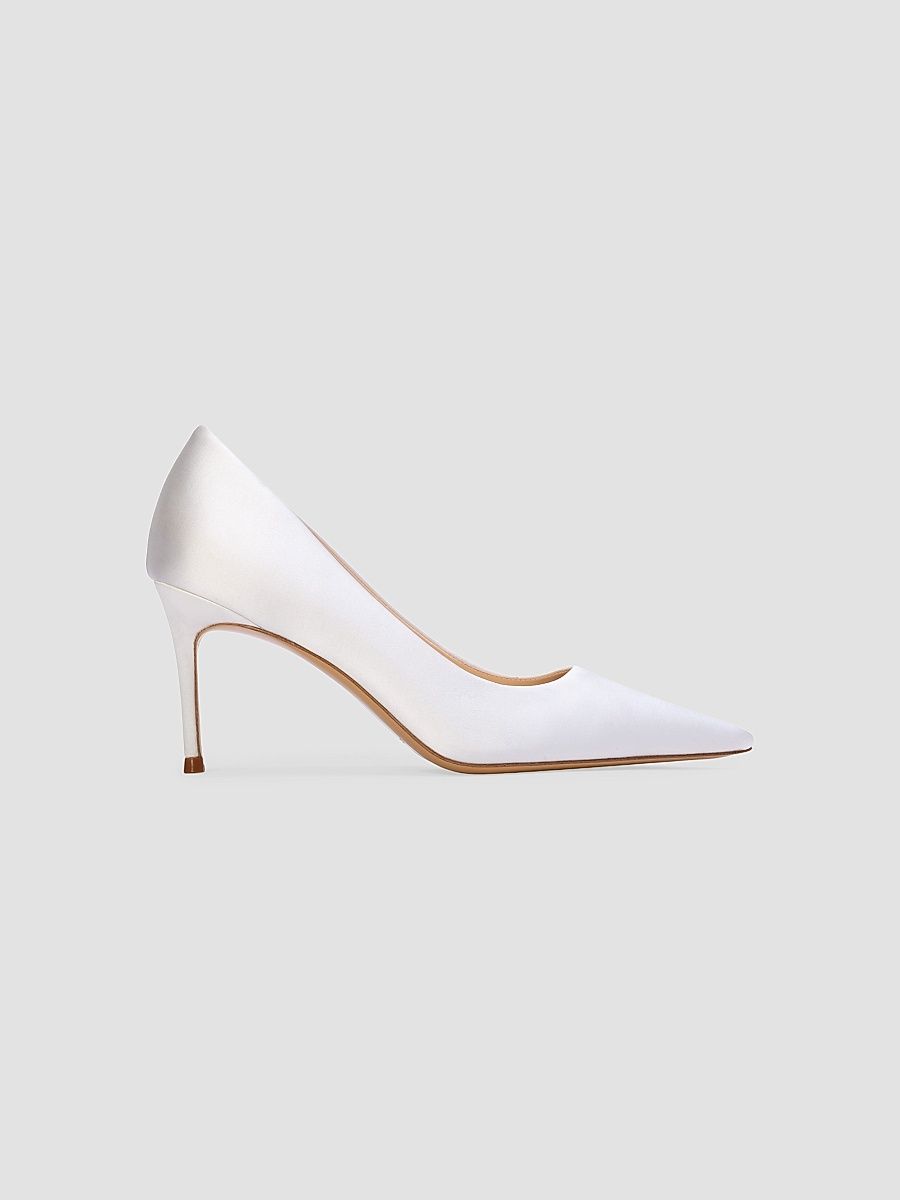 Women's Mia 80MM Satin Pumps - White Satin - Size 12