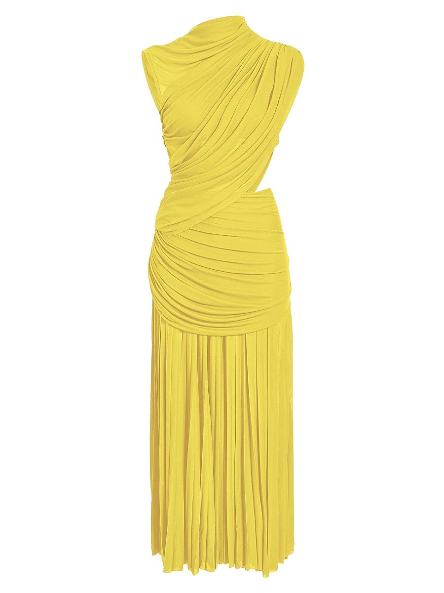 Women's Irma Draped Jersey Maxi Dress - Yellow - Size 8