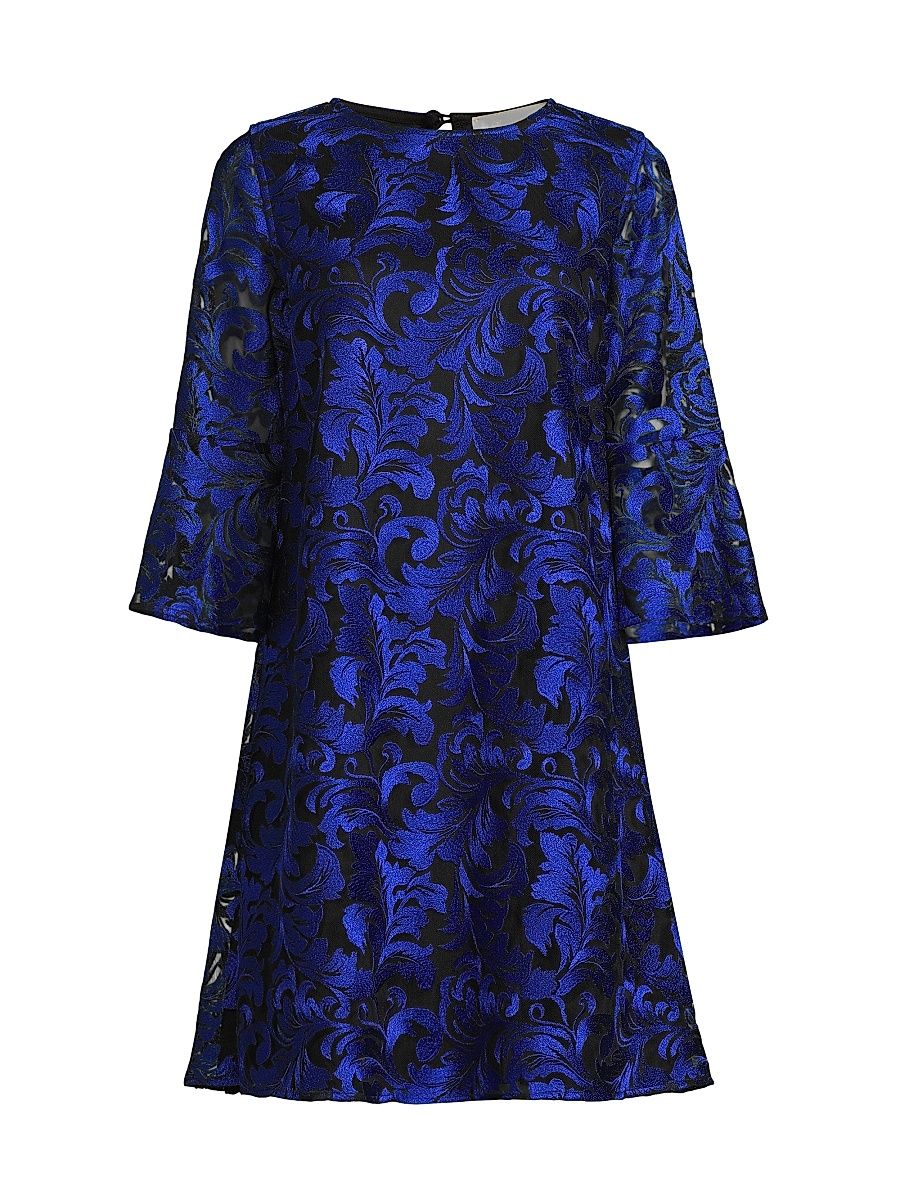 Women's Bella Soirée Lace A-Line Midi-Dress - Sapphire Black - Size Small