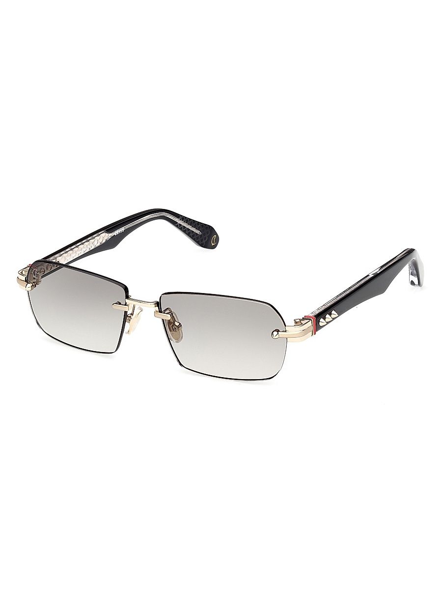 Men's 55MM Rimless Sunglasses - Black Grey