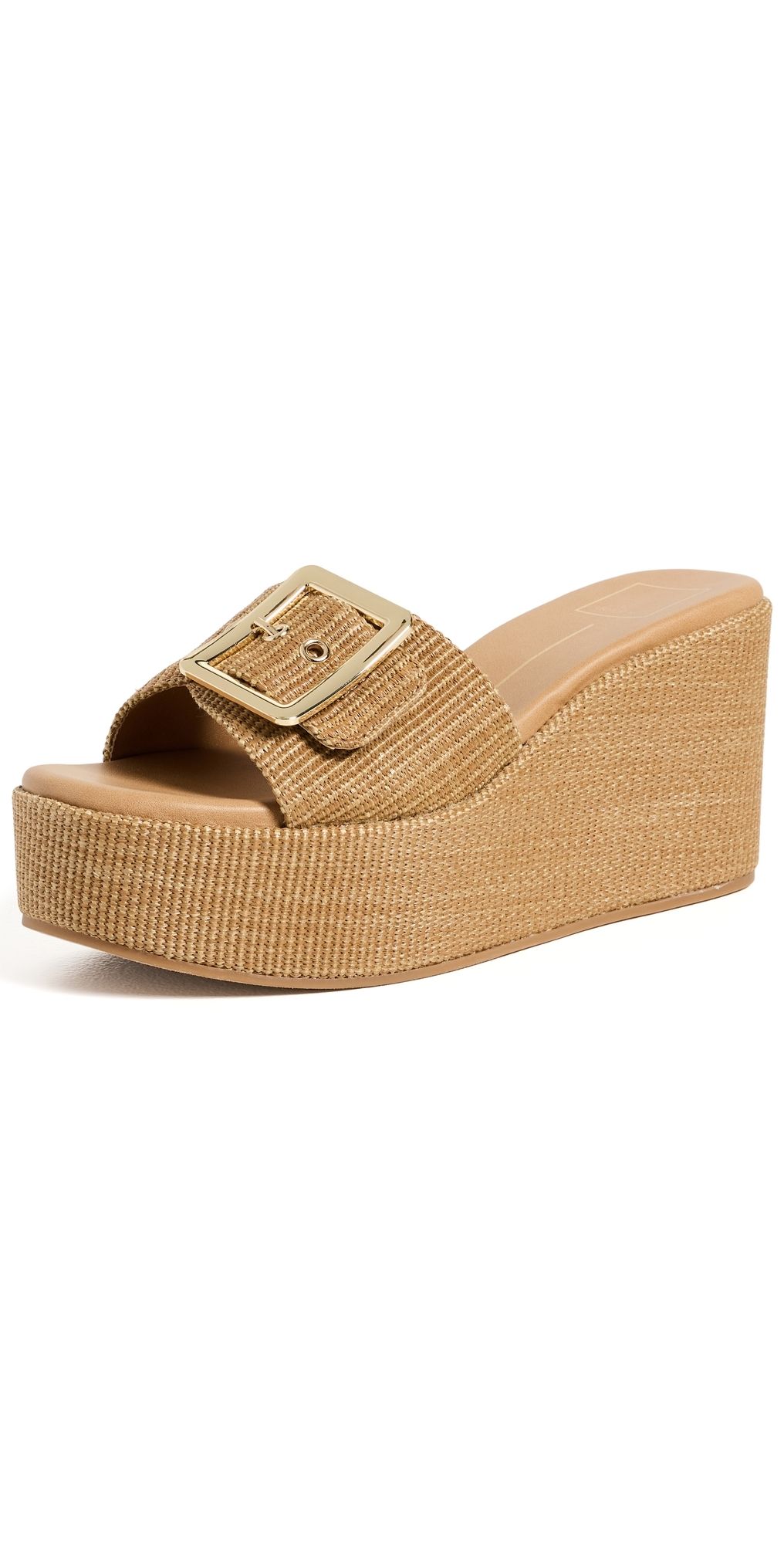 Dolce Vita Jilian Wedge Sandals Mocha Raffia 7